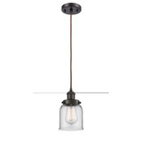 Bell 1 Light Cord hung Mini Pendant 10 Inch and 5 Inch Wide by Innovations - 916-1P-G5