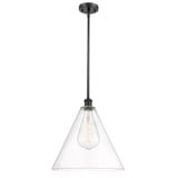 Berkshire Glass 1 Light Pendant 17 Inch Tall X 16 Inch Wide by Innovations - 516-1S-GBC-16