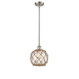 Farmhouse Rope 100W 1 LED Mini Pendant 10 and 8 Inch Wide by Innovations - 516-1S-G12-8R-LED