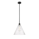 Berkshire Glass 1 Light Stem Hung Pendant 16.5X16 Inch Wide by Innovations - 616-1S-GBC-16