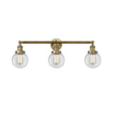 Beacon 100W 3 LED Bath Vanity 12 Inch Tall and 30 Inch Wide by Innovations - 205-G20-6-LED
