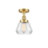 Fulton 1 Light Semi Flush Mount 9.75 Inch Tall X 7 Inch Wide by Innovations - 916-1C-G17