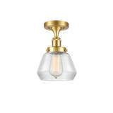 Fulton 1 Light Semi Flush Mount 9.75 Inch Tall X 7 Inch Wide by Innovations - 916-1C-G17