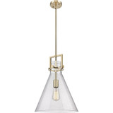 Newton Cone 1 Light Stem Hung Pendant 17 and 14 Inch Wide by Innovations - 411-1SL-G411-14