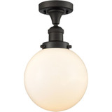 Beacon 100W 1 LED Semi Flush Mount 13.25 Inch X 8 Inch Wide by Innovations - 517-1CH-G20-8-LED