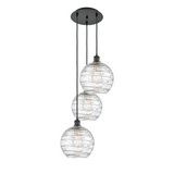 Athens Deco Swirl 3 Light Cord Hung Multi Pendant 35.63X16.5 by Innovations - 113B-3P-G1213-10