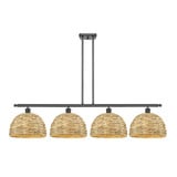 Woven Rattan 4 Light Island 11.25 Inch and 50.25 Inch Wide by Innovations - 516-4I-RBD-12