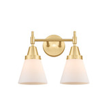 Cone 2 Light Bath Vanity 11 Inch Tall and 15.25 Inch Wide by Innovations - 447-2W-G6