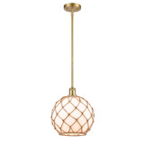 Farmhouse Rope 100W 1 LED Mini Pendant 12 and 10 Inch Wide by Innovations - 516-1S-G12-10R-LED
