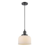 Bell 1 Light Cord hung Mini Pendant 8.88 X 7.75 Inch Wide by Innovations - 201C-G7