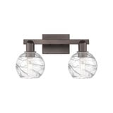 Athens Deco Swirl 2 Light Bath Vanity 9.88 X 16.88 Inch Wide by Innovations - 716-2W-G1213-6