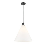 Berkshire Glass 1 Light Cord hung Pendant 17X16 Inch Wide by Innovations - 516-1P-GBC-16