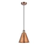 Berkshire Metal 100W 1 LED Cord hung Mini Pendant 10 X 8 by Innovations - 516-1P-MBC-8-LED
