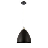 Bristol 100W 1 LED Cord Dome Mini Pendant 13X12 Inch Wide by Innovations - 516-1P-MBD-12-LED