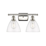 Bristol 100W 2 LED Glass Bath Vanity 10.5 and 17.5 Inch Wide by Innovations - 516-2W-GBD-75-LED