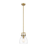 Newton Bell 1 Light Mini Pendant 11.38 Inch and 8 Inch Wide by Innovations - 411-1SS-G412-8