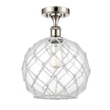 Farmhouse Rope 1 Light Semi Flush Mount 13.25 X 10 Inch Wide by Innovations - 516-1C-G12-10R