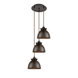 Adirondack 3 Light Cord Hung Multi Pendant 26.25 X 14.75 by Innovations - 113B-3P-M14
