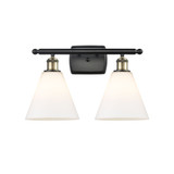 Berkshire Glass 2 Light Bath Vanity 11 Inch and 18 Inch Wide by Innovations - 516-2W-GBC-8