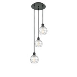 Athens Deco Swirl 3 Light Cord Hung Multi Pendant 25.13 Inch by Innovations - 113B-3P-G1213-6