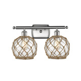 Farmhouse Rope 100W 2 LED Bath Vanity 11 and 18 Inch Wide by Innovations - 516-2W-G12-8R-LED