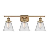 Cone 100W 3 LED Bath Vanity 11 Inch Tall and 26 Inch Wide by Innovations - 916-3W-G6-LED