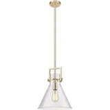 Newton Cone 1 Light Stem Hung Mini Pendant 15.63 X 12 Inch by Innovations - 411-1SM-G411-12