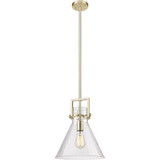 Newton Cone 1 Light Stem Hung Mini Pendant 15.63 X 12 Inch by Innovations - 411-1SM-G411-12