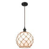 Farmhouse Rope 100W 1 LED Cord Hung Mini Pendant 12X10 Inch by Innovations - 516-1P-G12-10R-LED
