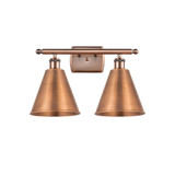 Berkshire Metal 2 Light Bath Vanity 11 Inch and 18 Inch Wide by Innovations - 516-2W-MBC-8