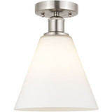 Berkshire Glass 1 Light Semi Flush Mount 12 InchX8 Inch Wide by Innovations - 616-1F-GBC-8