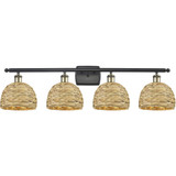 Woven Rattan 4 Light Bath Vanity 9.75 Inch and 38 Inch Wide by Innovations - 516-4W-RBD-8