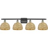 Woven Rattan 4 Light Bath Vanity 9.75 Inch and 38 Inch Wide by Innovations - 516-4W-RBD-8