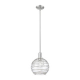 Athens Deco Swirl 1 Light Stem Hung Mini Pendant 12.25 X 10 by Innovations - 716-1S-G1213-10