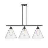 Berkshire Glass 3 Light Stem hung Island 13.5X38.5 Inch Wide by Innovations - 516-3I-GBC-12