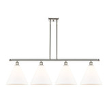 Berkshire Glass 4 Light Stem hung Island 13.5 X 50.25 by Innovations - 516-4I-GBC-12