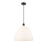 Bristol 100W 1 LED Cord Hung Dome Pendant 17 X 16 Inch Wide by Innovations - 516-1P-GBD-16-LED