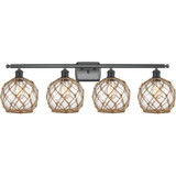 Farmhouse Rope 4 Light Bath Vanity 11 Inch and 38 Inch Wide by Innovations - 516-4W-G12-8R