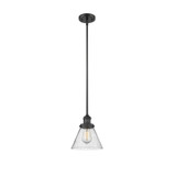 Cone 100W 1 LED Stem Hung Mini Pendant 10 and 8 Inch Wide by Innovations - 201S-G4-LED
