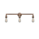 Bare Bulb 3 Light Bath Vanity 6.25 Inch Tall X 30 Inch Wide by Innovations - 205