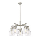 Newton Bell 5 Light Chandelier 16 Inch Tall and 26 Inch Wide by Innovations - 411-5CR-G412-7