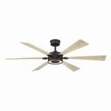 Brenix 6 Blade Ceiling Fan with Light Kit 13.75X60 Inch Wide by Minka Aire - F773L