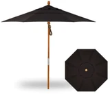 9 Foot Hardwood Pulley Lift Octagon Market Umbrella by Treasure Garden - UM809