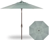 9 Foot Aluminum Crank Lift Round Market Umbrella by Treasure Garden - UM970