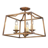 Athena 3 Light 14.5 Inch Wide Semi Flush Mount by Golden - 3072-SF