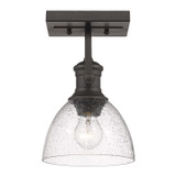 Hines 1 Light 6.88 Inch Wide Traditional Semi Flush Mount by Golden - 3118-1SF