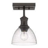 Hines 1 Light 6.88 Inch Wide Traditional Semi Flush Mount by Golden - 3118-1SF