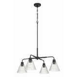 Pleated 4 Light Chandelier 16.5 Inch Tall and 30 Inch Wide by Craftmade - 61124