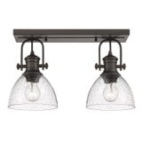 Hines 2 Light 17.88 Inch Wide Semi Flush Mount by Golden - 3118-2SF