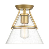 1 Light Seeded Semi Flush Mount 10 Inch Tall and 10 Inch Wide by Meridian - M60083